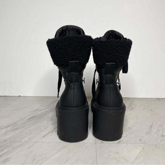 Steve Madden Northern Faux Fur Black Heeled Boot 9M - Picture 3 of 14